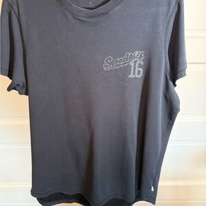 Men's Black Short Sleeve Graphic Crew Tee - 16 Accent lrg